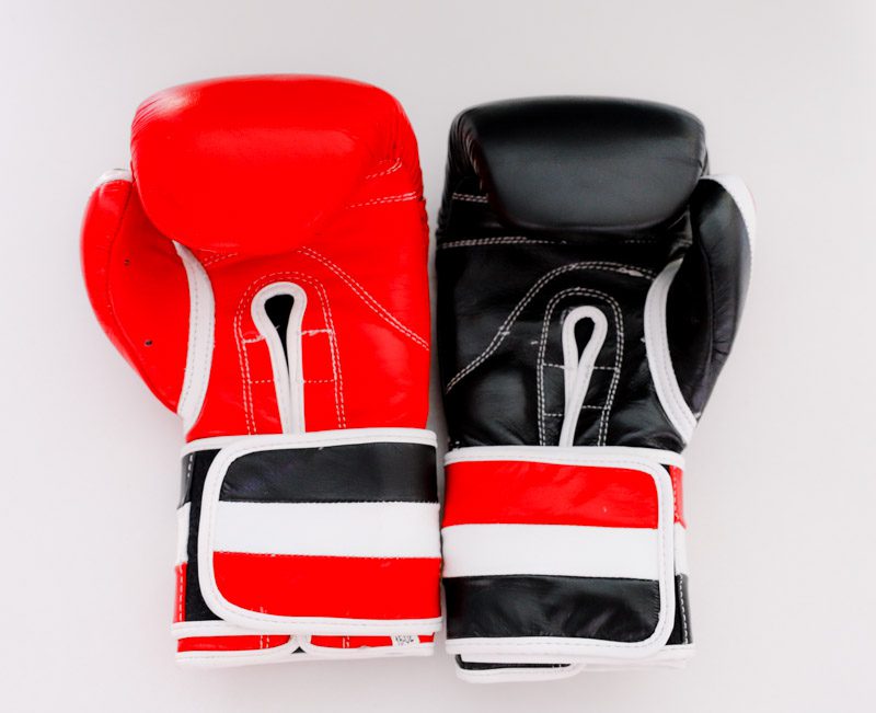 Tri-Colour Impact Boxing Gloves (Hook & Loop 16oz) - Image 3